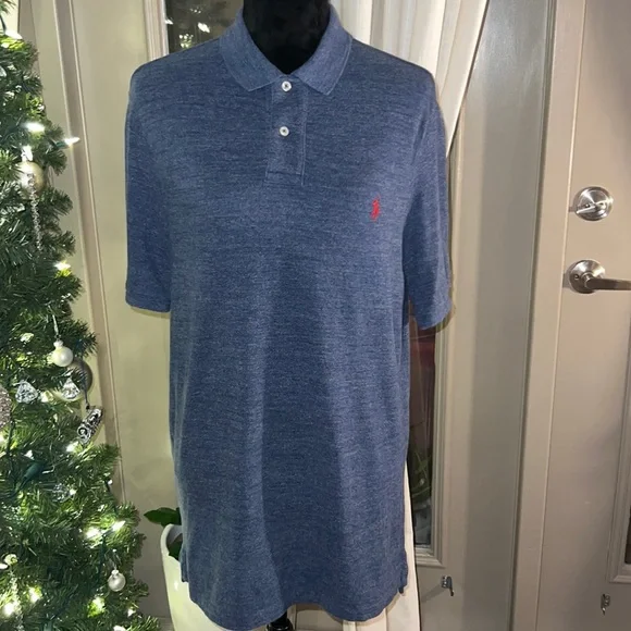 Polo Ralph Lauren men’s navy blue shortsleeve polo collared shirt classic fit M - Picture 1 of 6